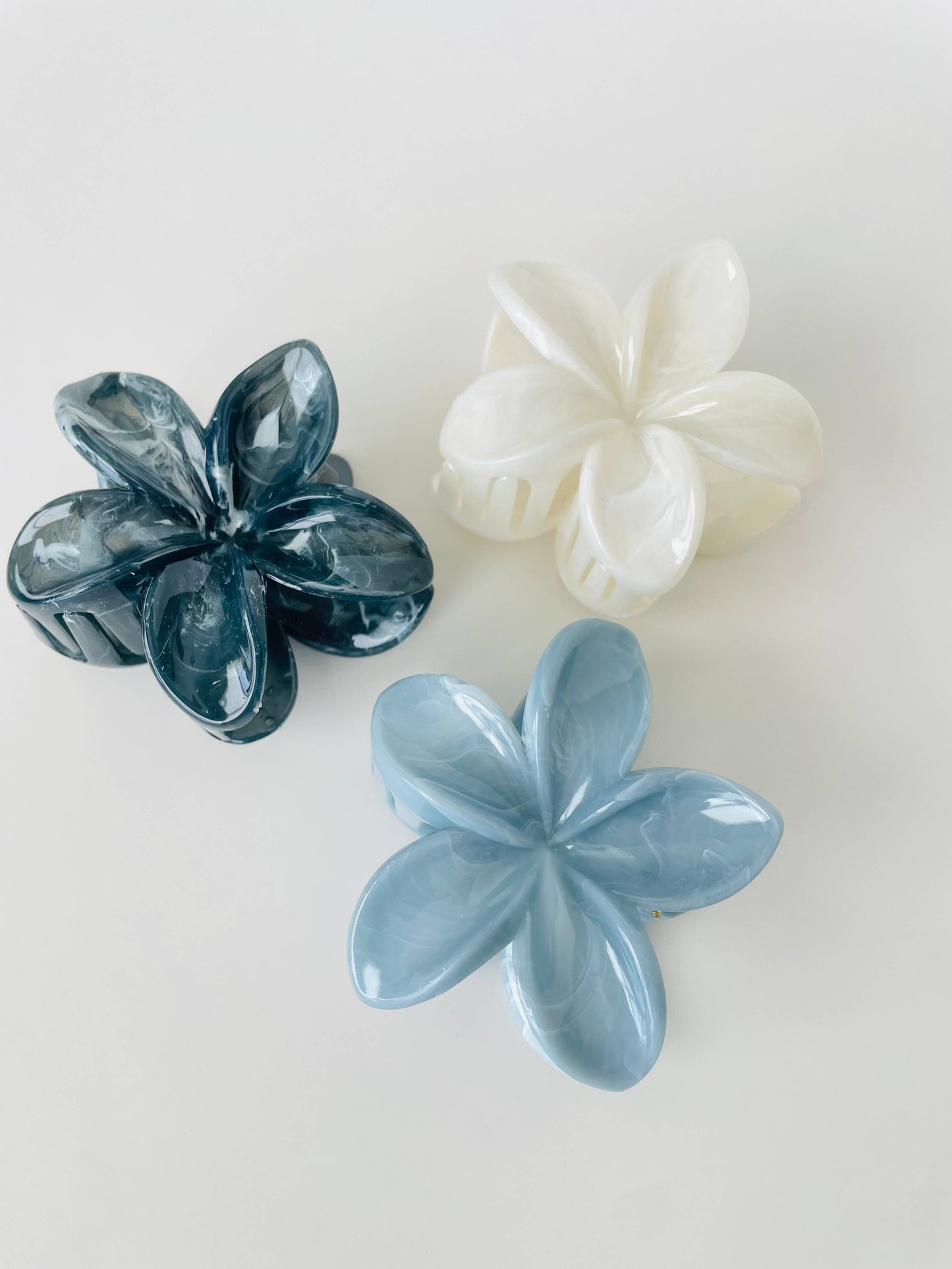 Marbled Hawaiian Flower Coastal Claw Clips