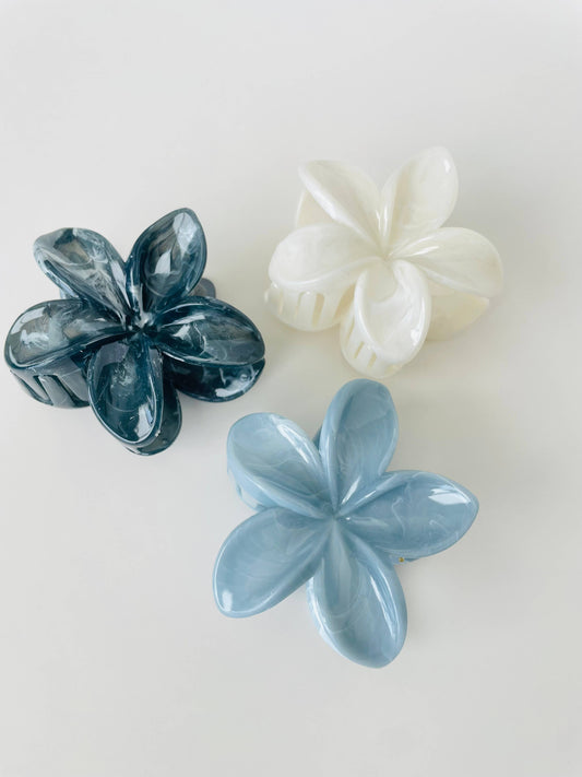 Marbled Hawaiian Flower Coastal Claw Clips