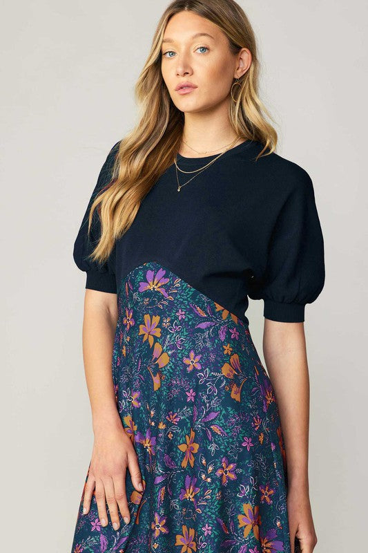 Camille Knit Woven Dress