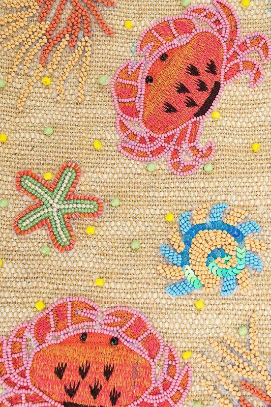 Crabby Delight Embellished Boat Tote