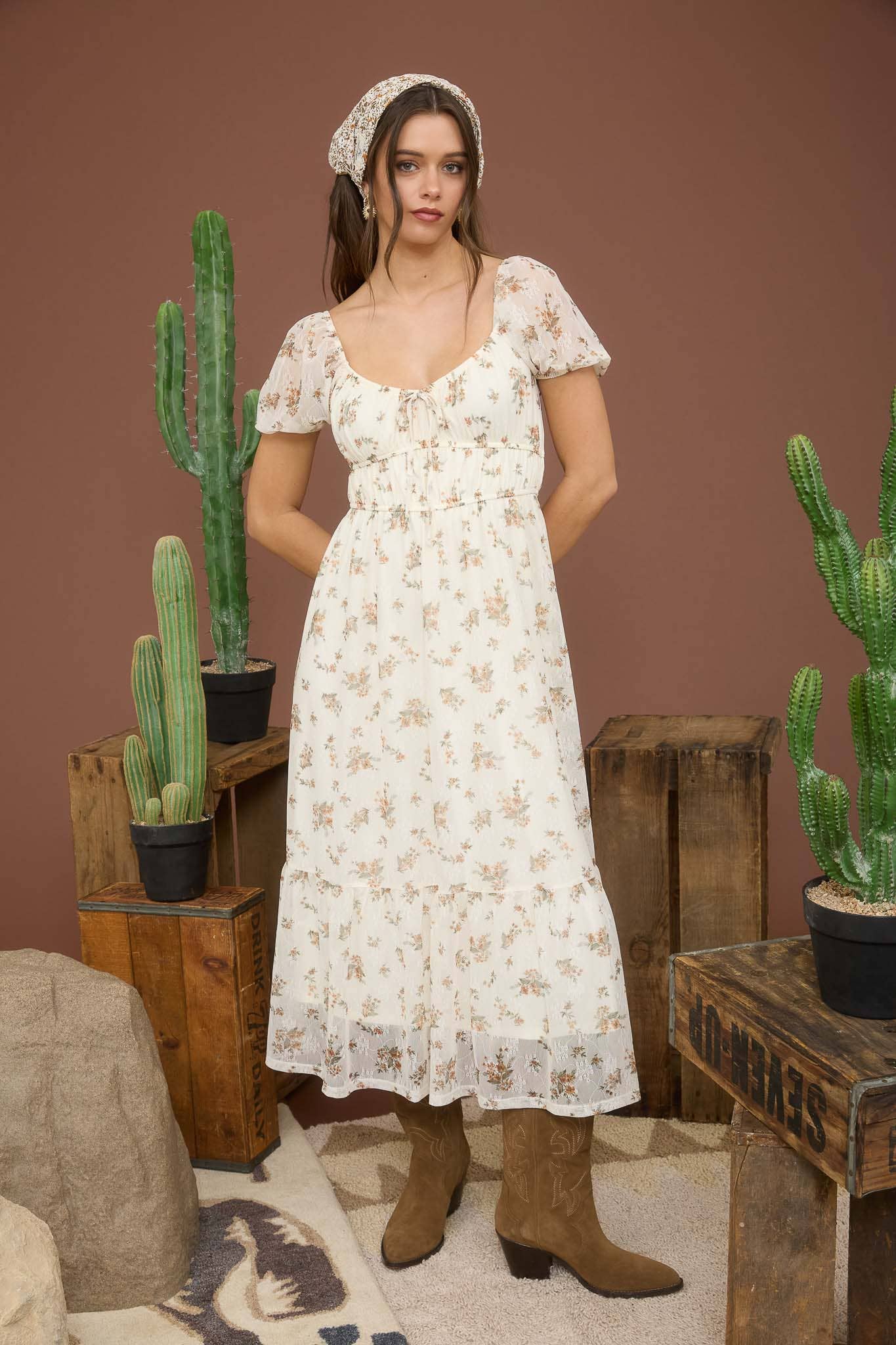 Blushing Petals Midi Dress