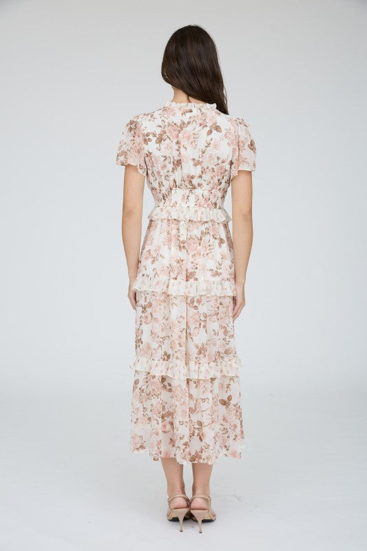 Vera Floral Tiered Midi Dress
