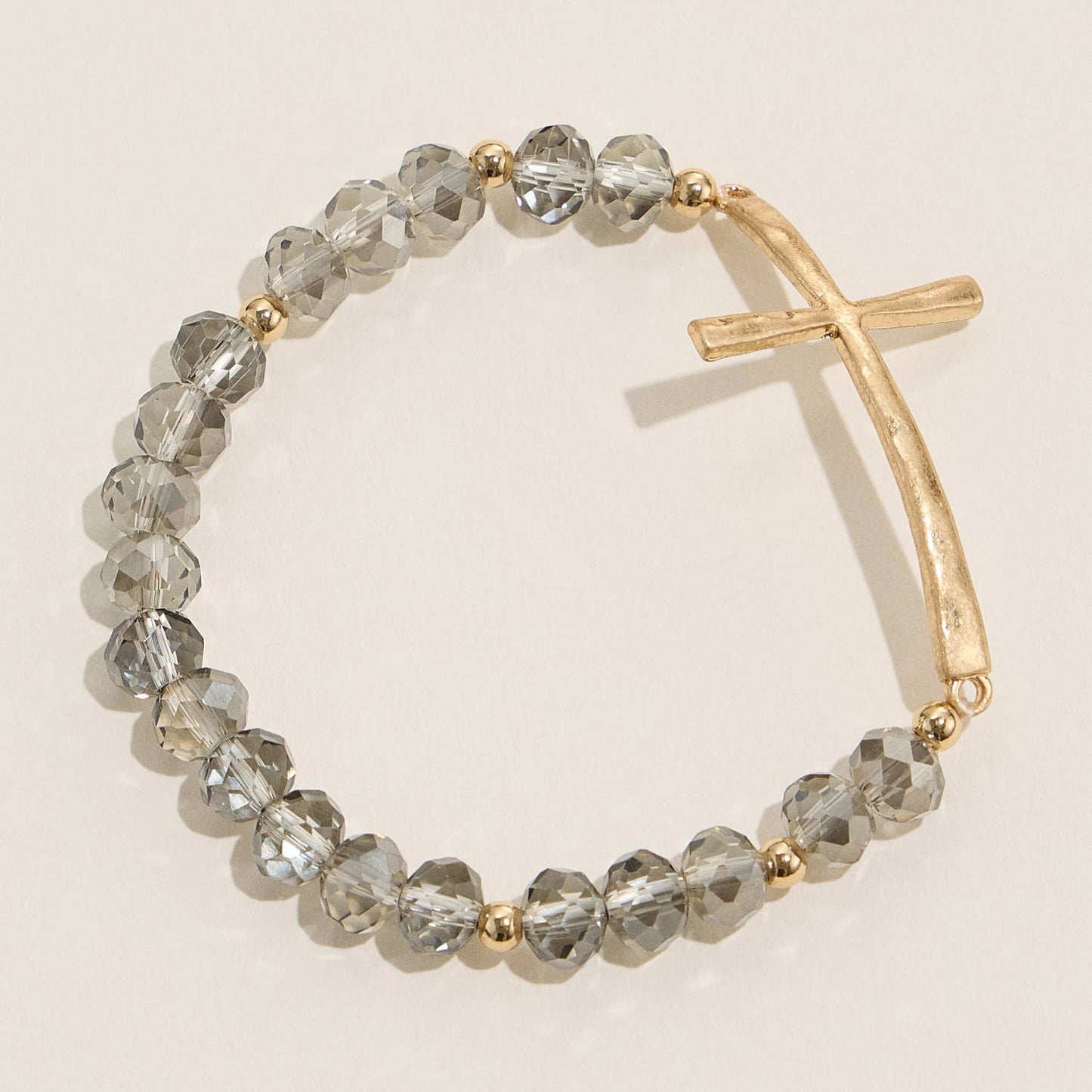 Cross Charm Glass Beaded Bracelet