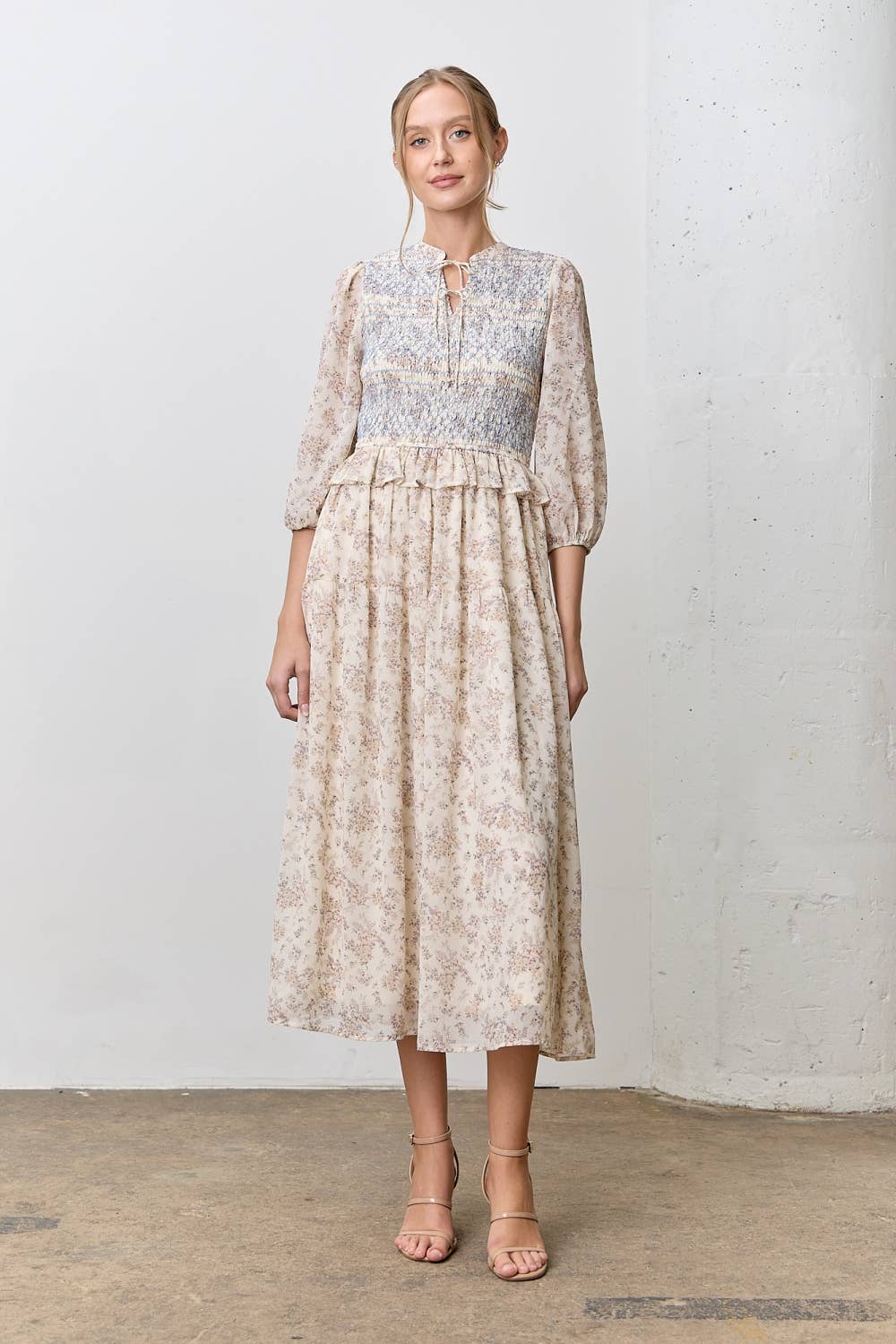 Cream Bloom Maxi Dress – LaLihn
