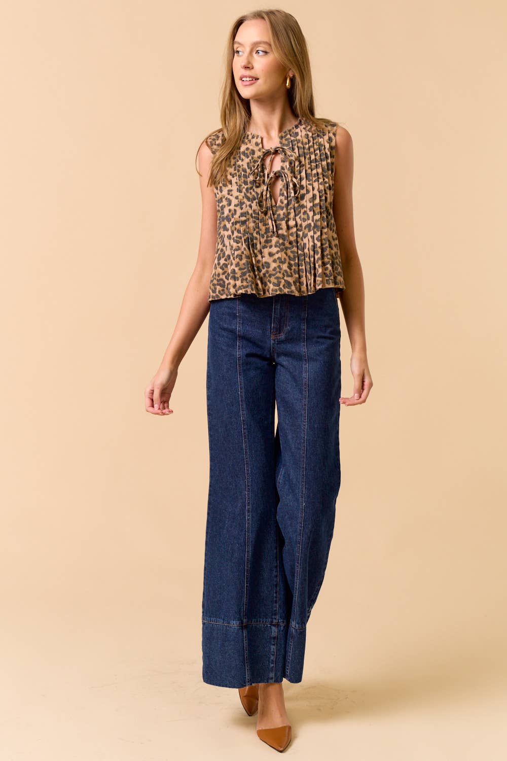 Front Tie Leopard Top