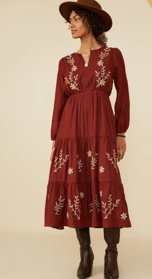 3X - Desiree Floral Embroidered Dress
