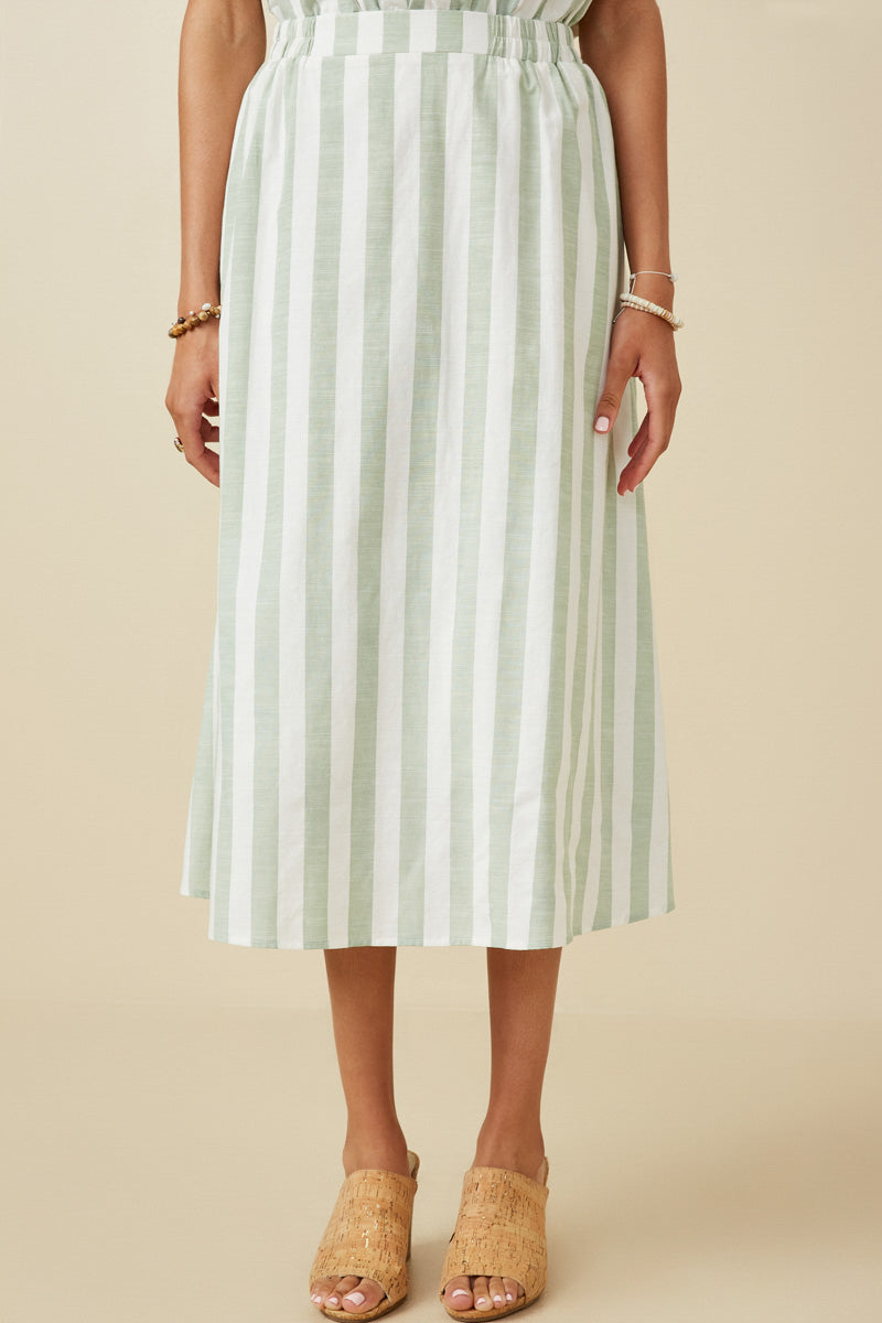 Seaside Stroll Striped Midi Skirt