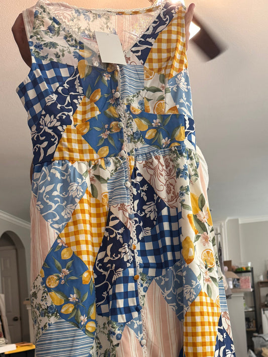 Limonada Patchwork Maxi Dress
