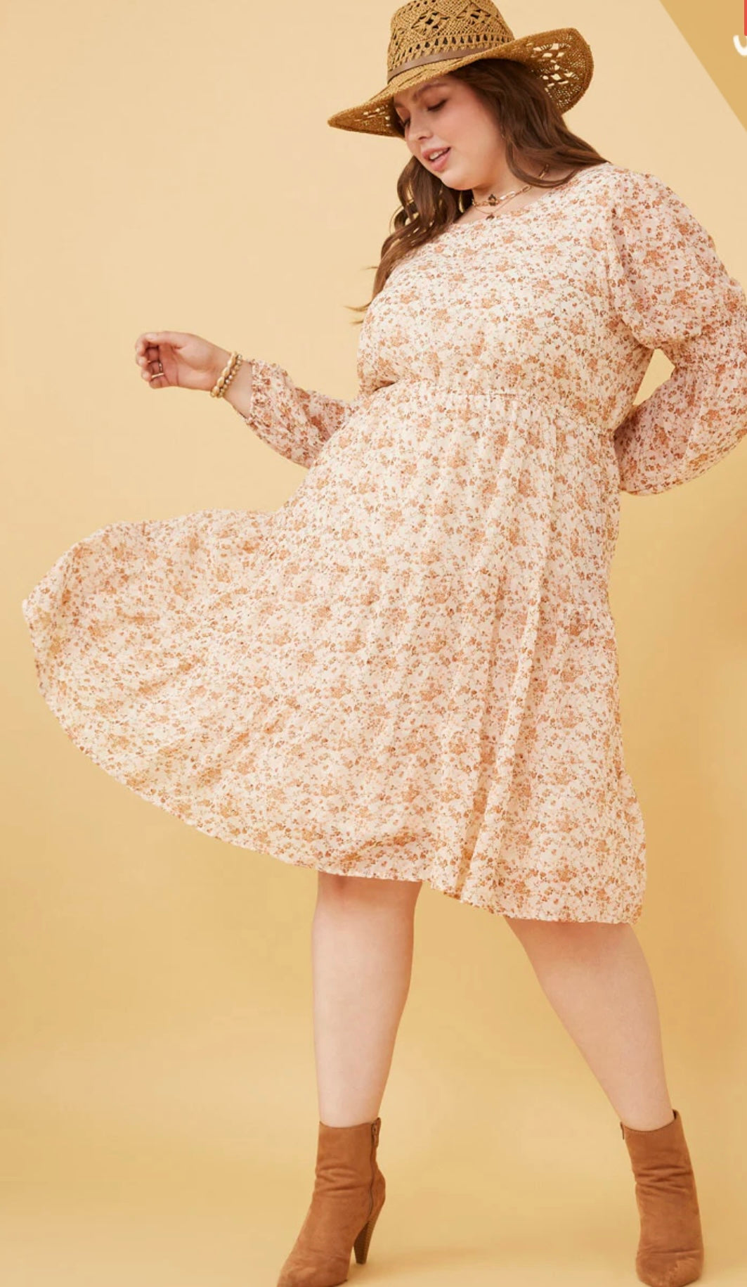 Eleanor Smocked Sleeve Midi Dress