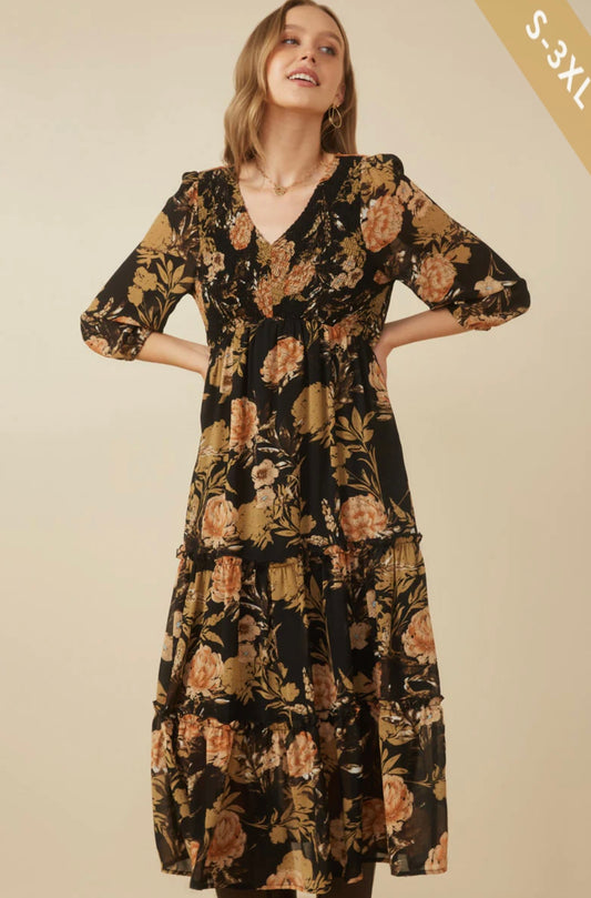 Willow Smocked Floral Panel Dress