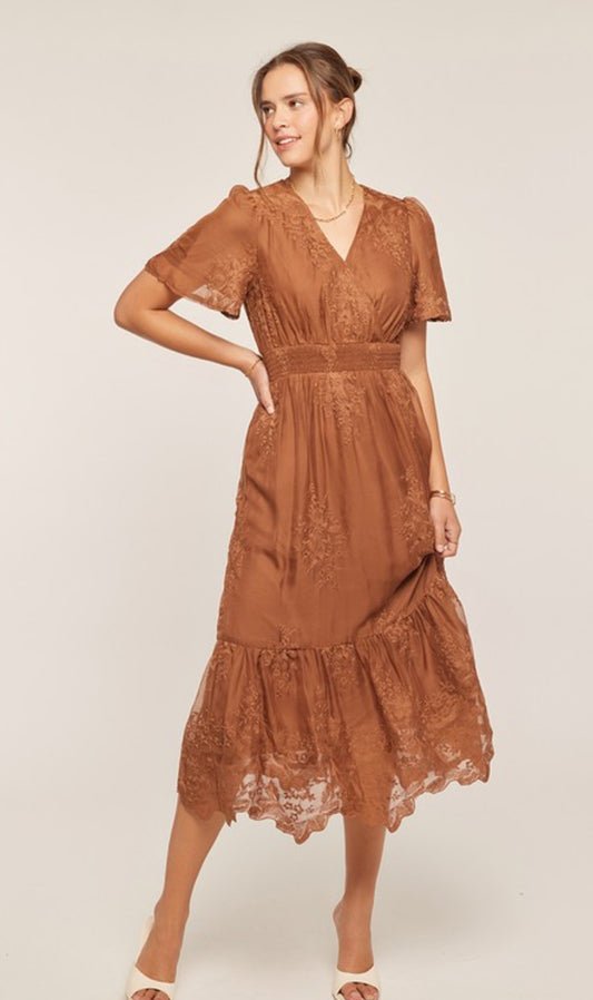 Cider Bloom Embroidered Dress