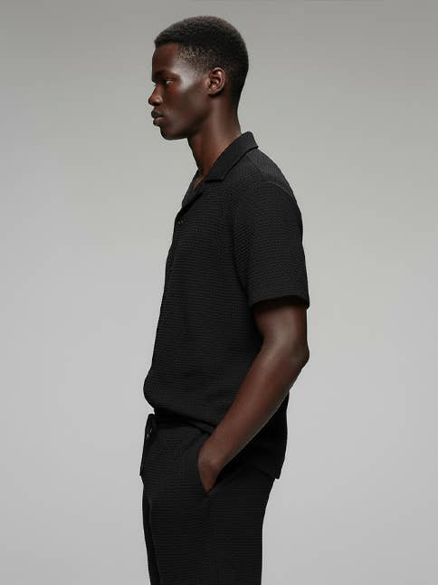 Monaco Crochet Knit Shirt
