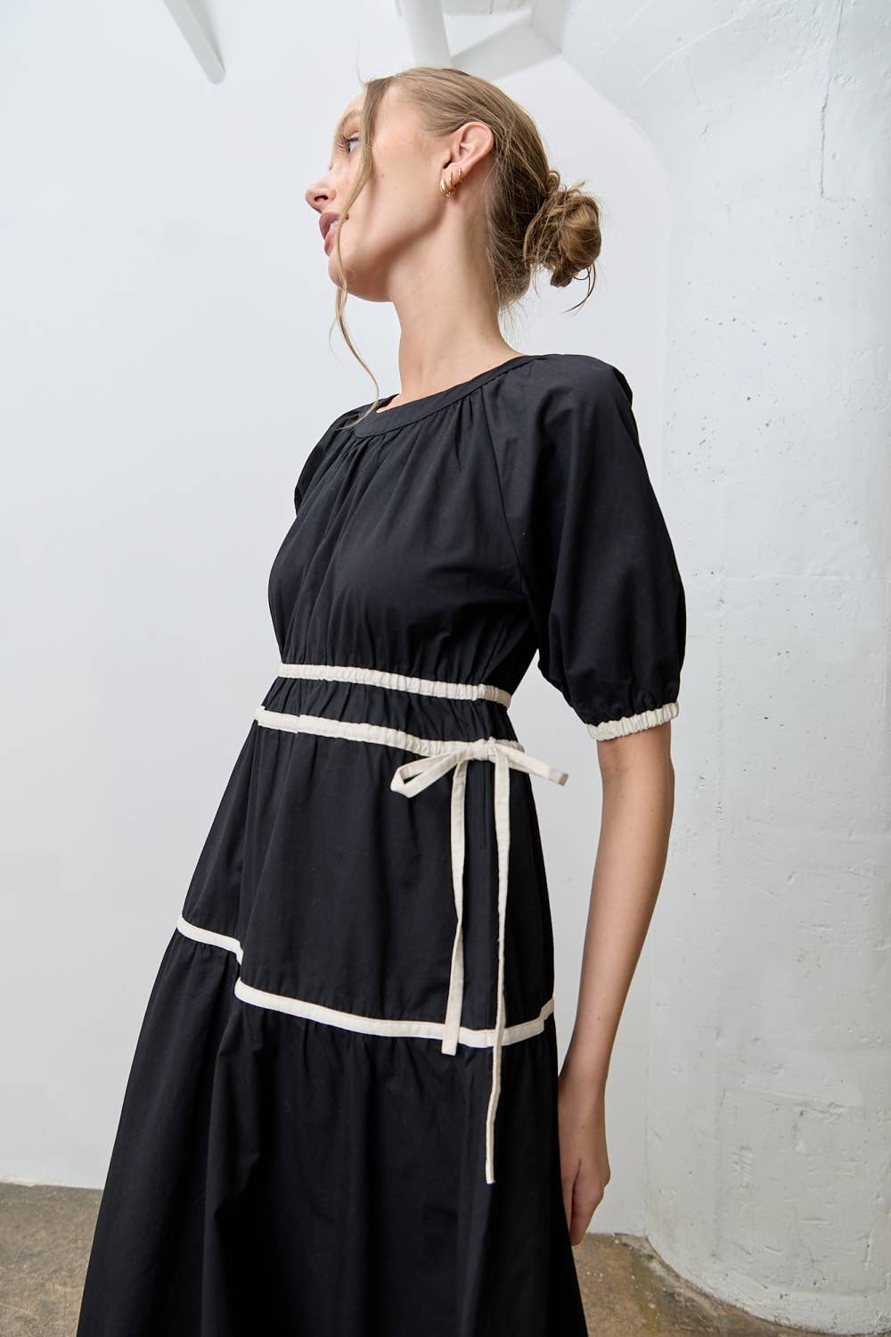 Midnight Tie Midi Dress