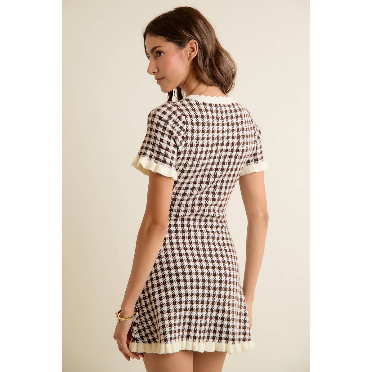 Maison Gingham Sweater Dress