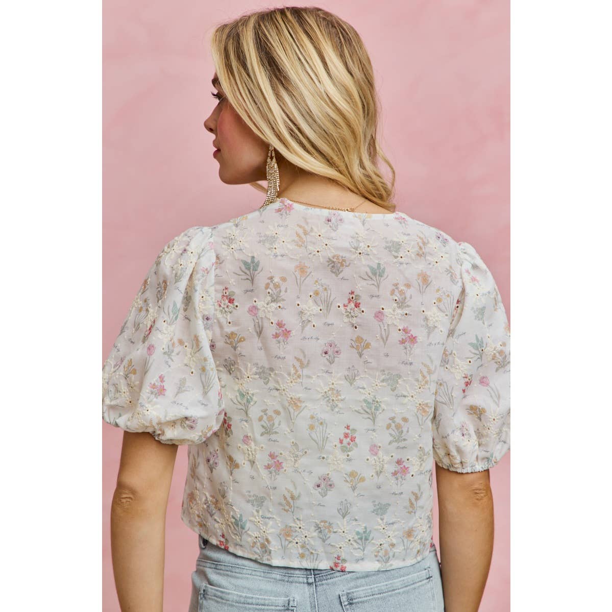 Meadow Bloom Tie Front Top