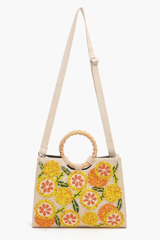 Citrus Crush Beaded Shoulder Bag