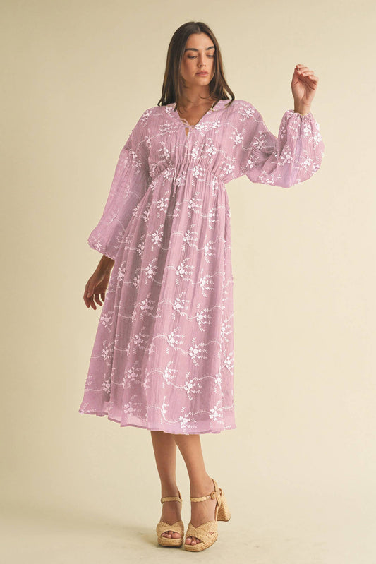 Anaya Embroidered Midi Dress