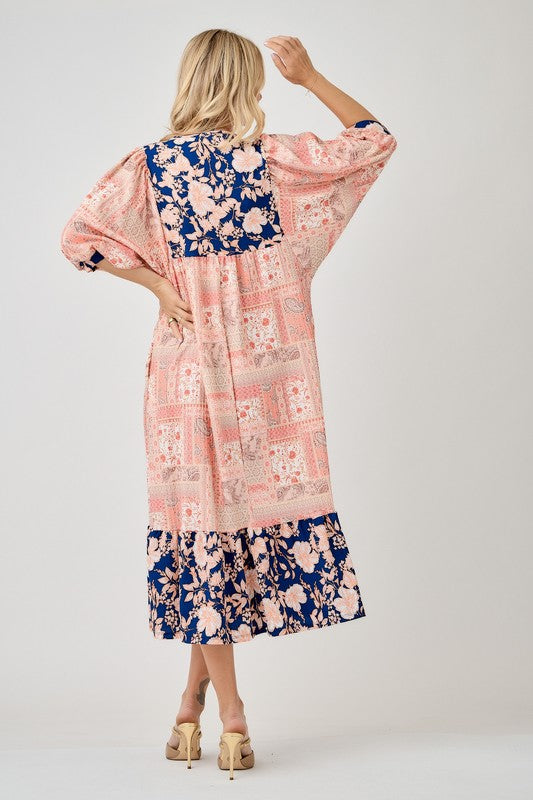 Aubrielle Contrast Midi Dress