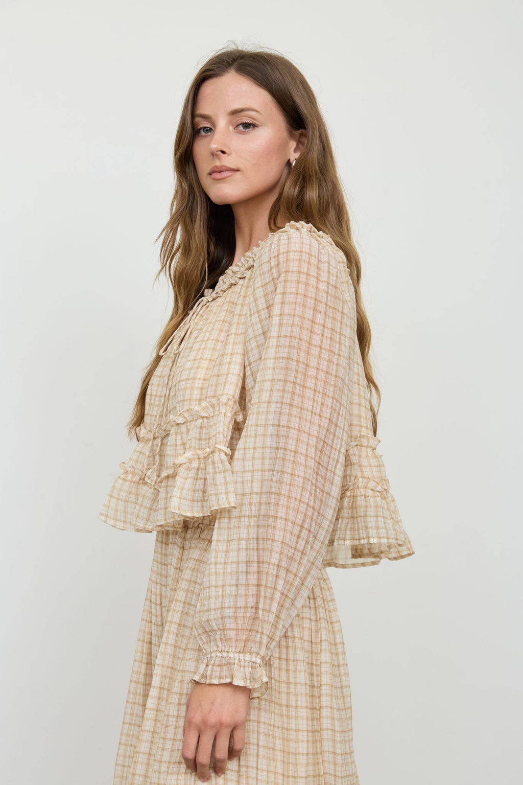 Maddy Plaid Puff Sleeve Top