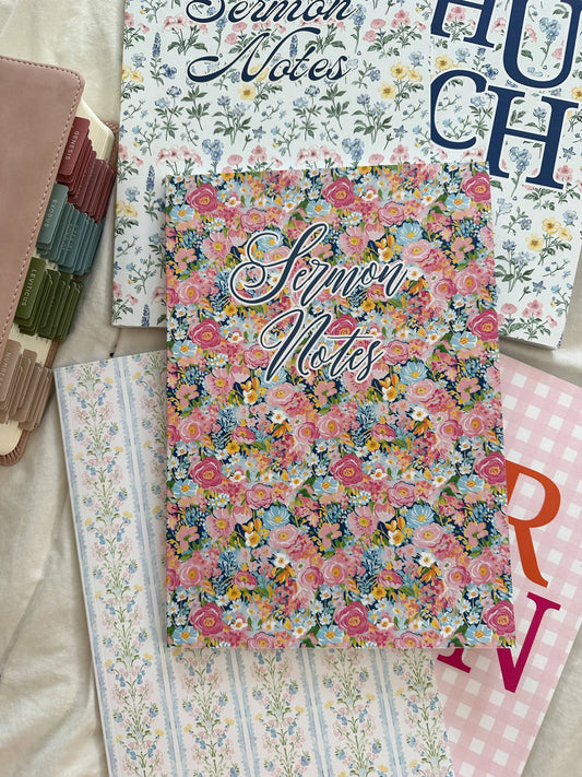 Pink/Blue Floral Sermon Notes