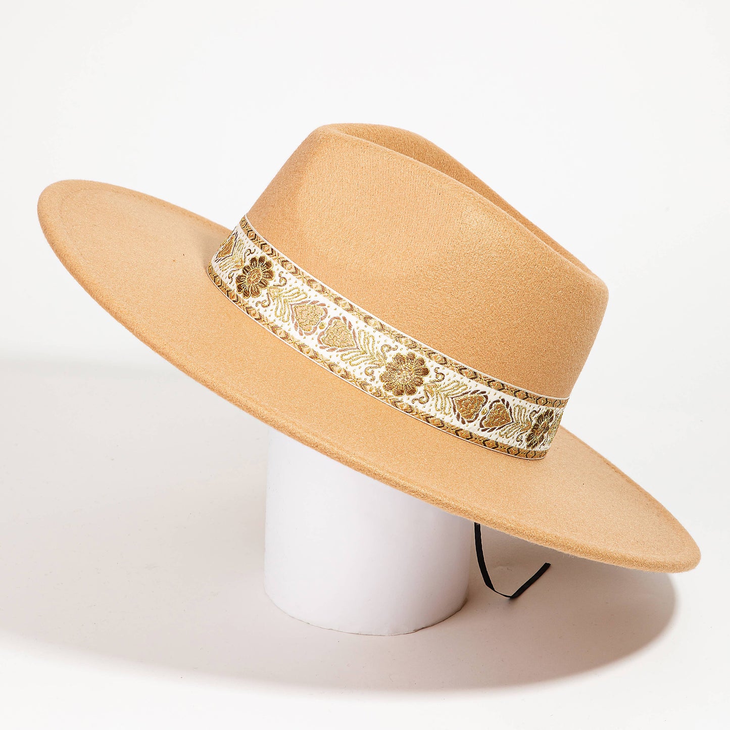 Embroidered Strap Fedora