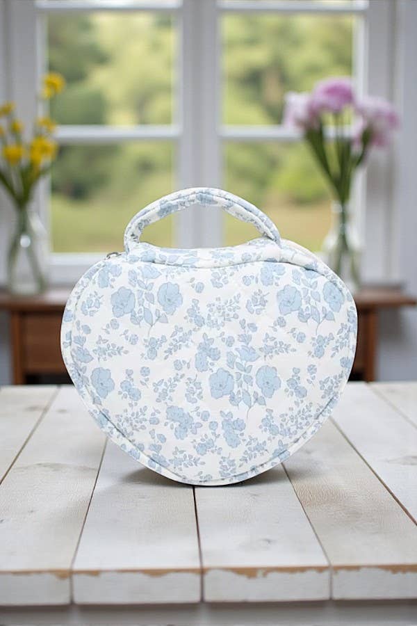 Sweetheart Travel Bag: Light Blue Orchids