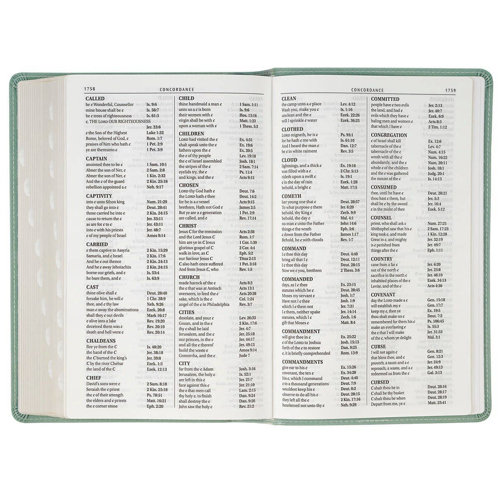 KJV Giant Print Bible – Teal Floral Faux Leather