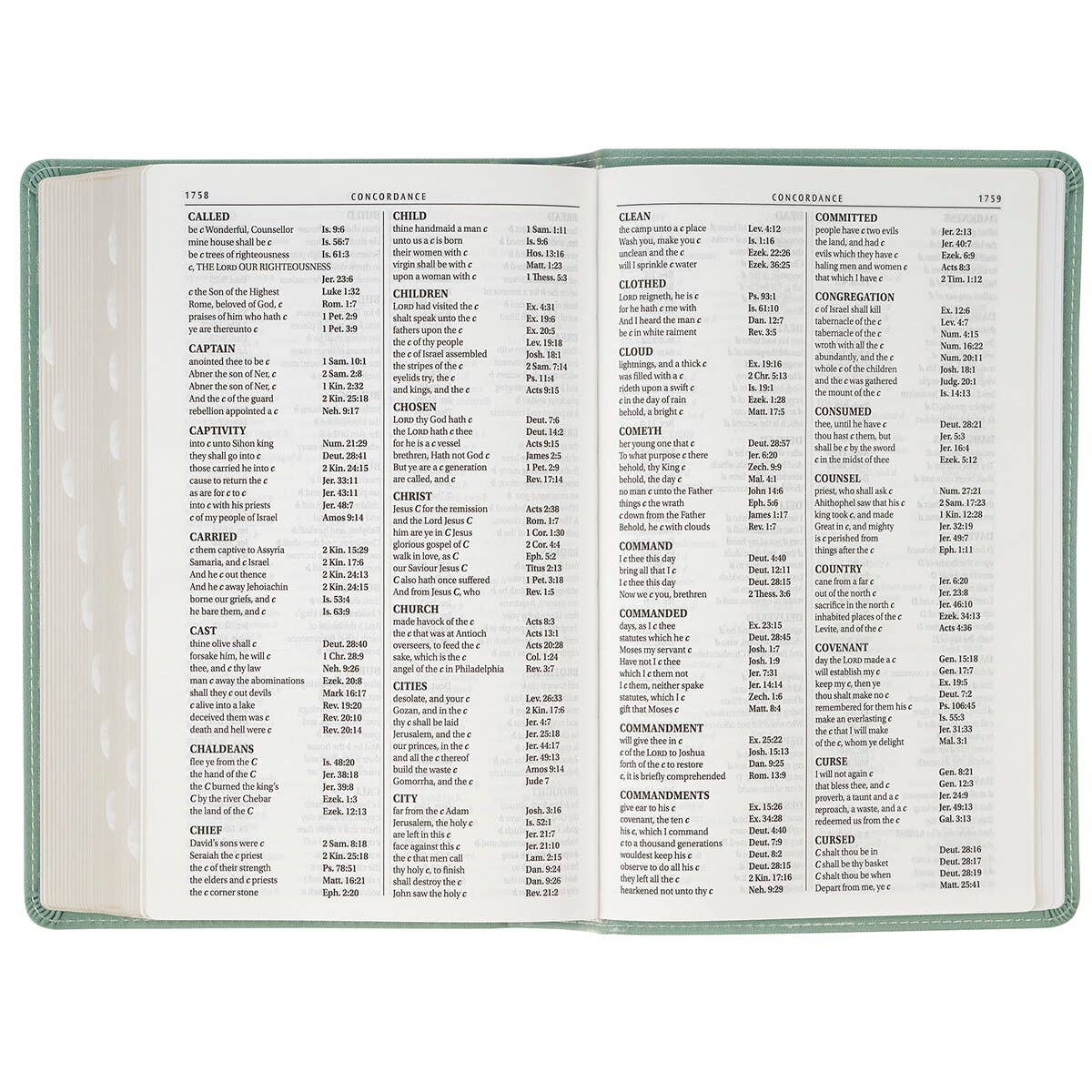 KJV Giant Print Bible – Teal Floral Faux Leather