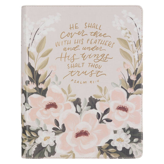 KJV Note-Taking Bible – Floral Faux Leather, Ps 91:4