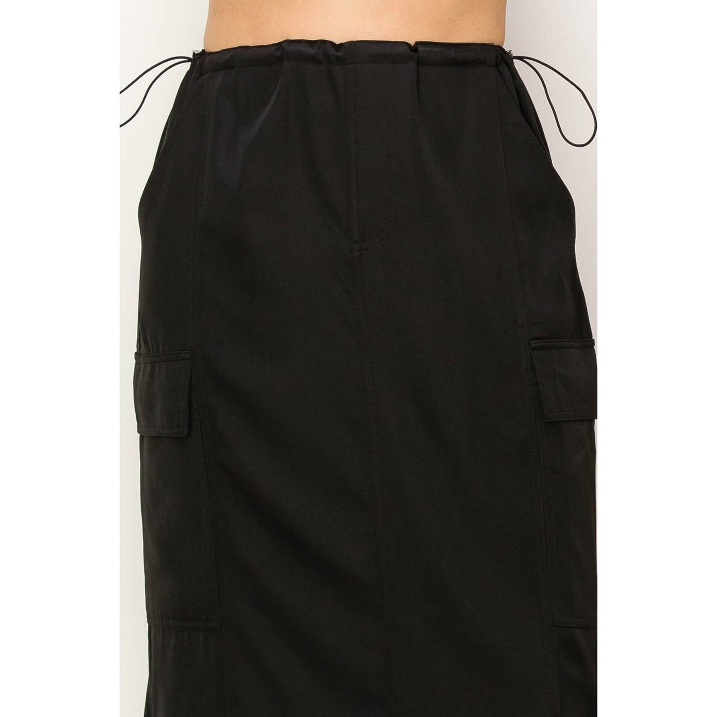 Parachute Drawstring Cargo Skirt