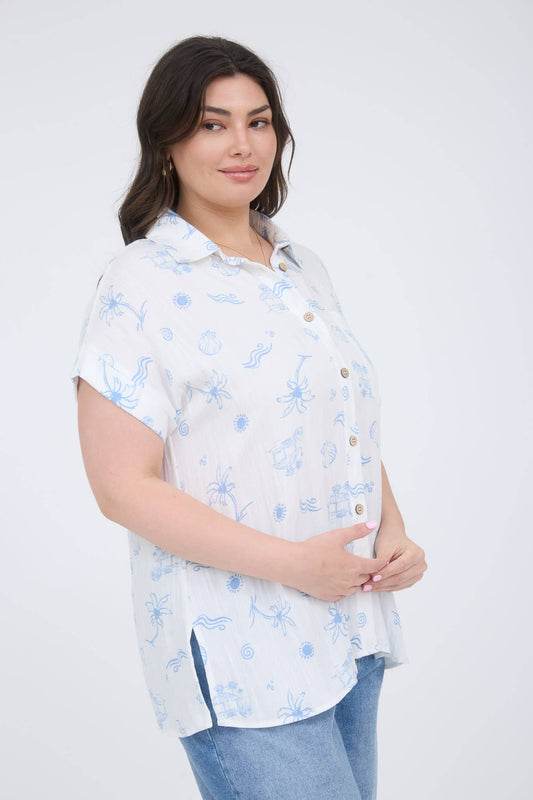 Sun Chaser Plus Printed Collared Shirt