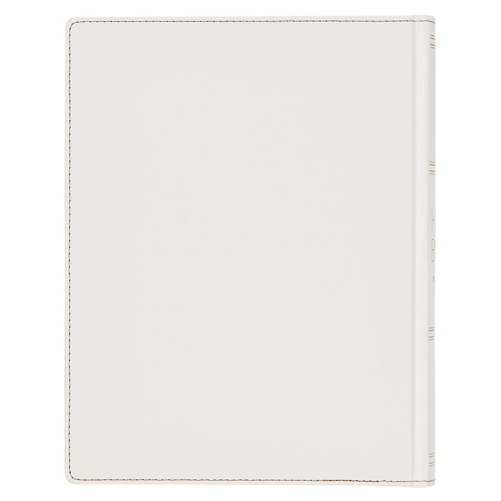 KJV Large Print Note-Taking Bible – White Floral Faux Leather