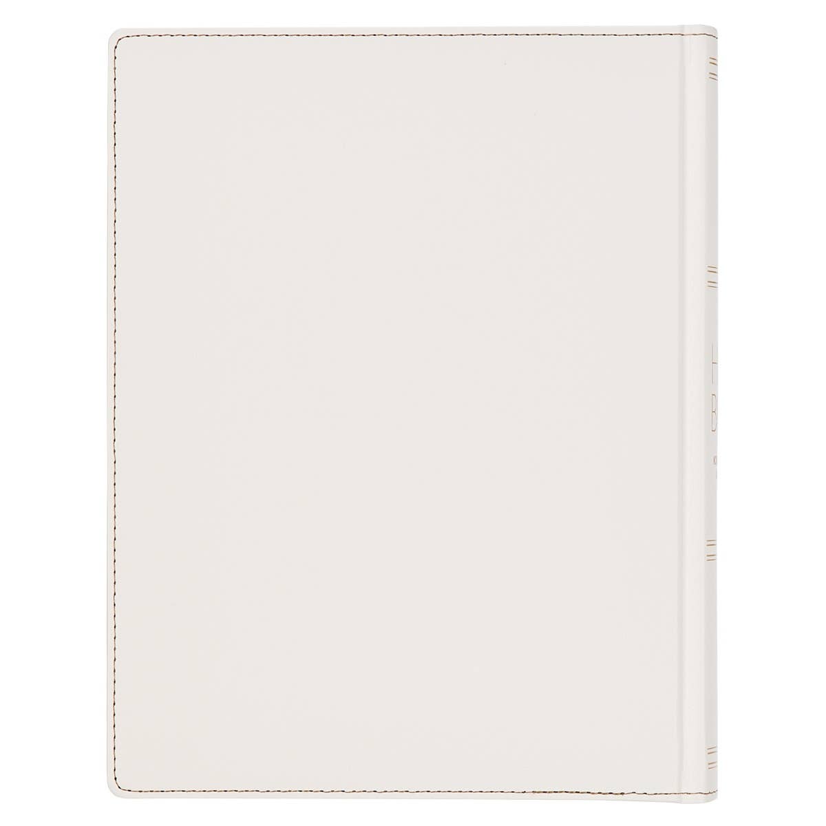 KJV Large Print Note-Taking Bible – White Floral Faux Leather