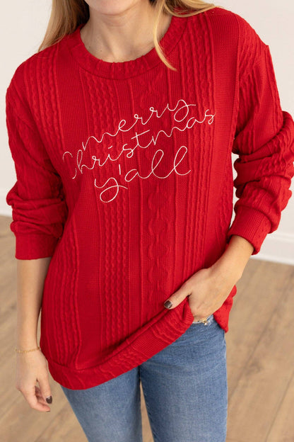 "Merry Christmas Y'all" Knit Sweater