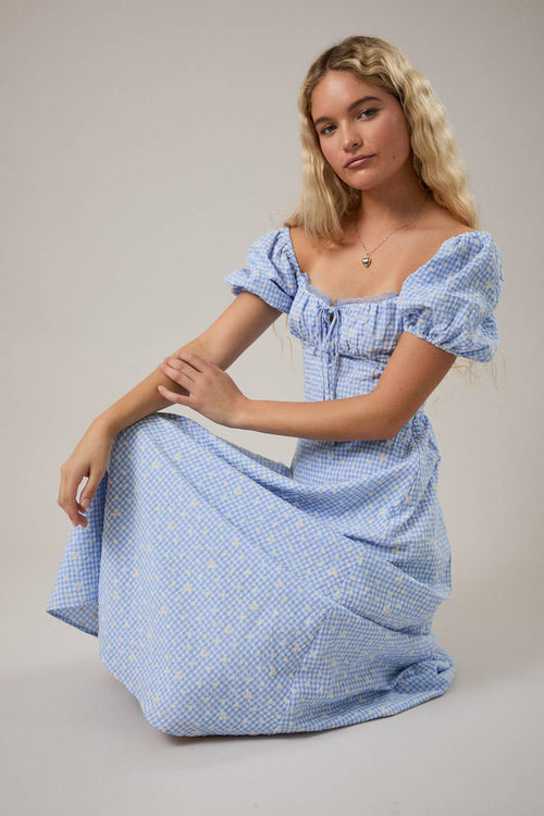 Daisy Gingham Midi Dress