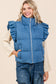 Dani Denim Ruffle Trim Puffer Vest