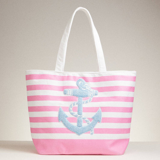 Stripe and Anchor Beach Tote