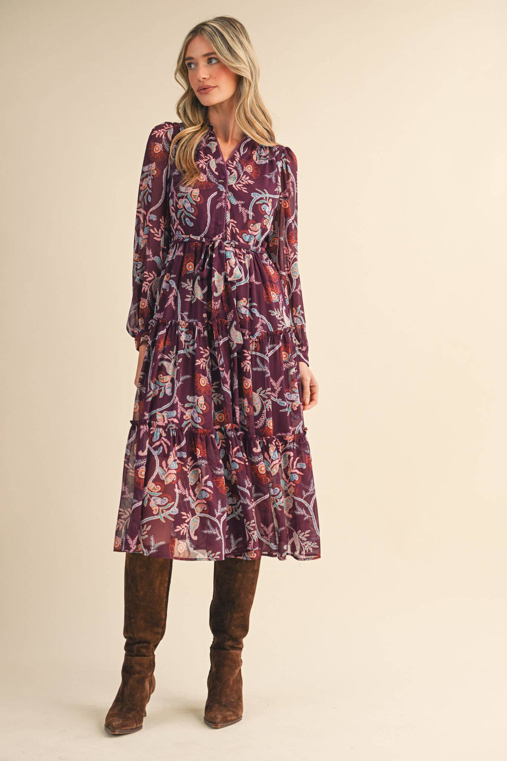 Vale Paisley Midi Dress