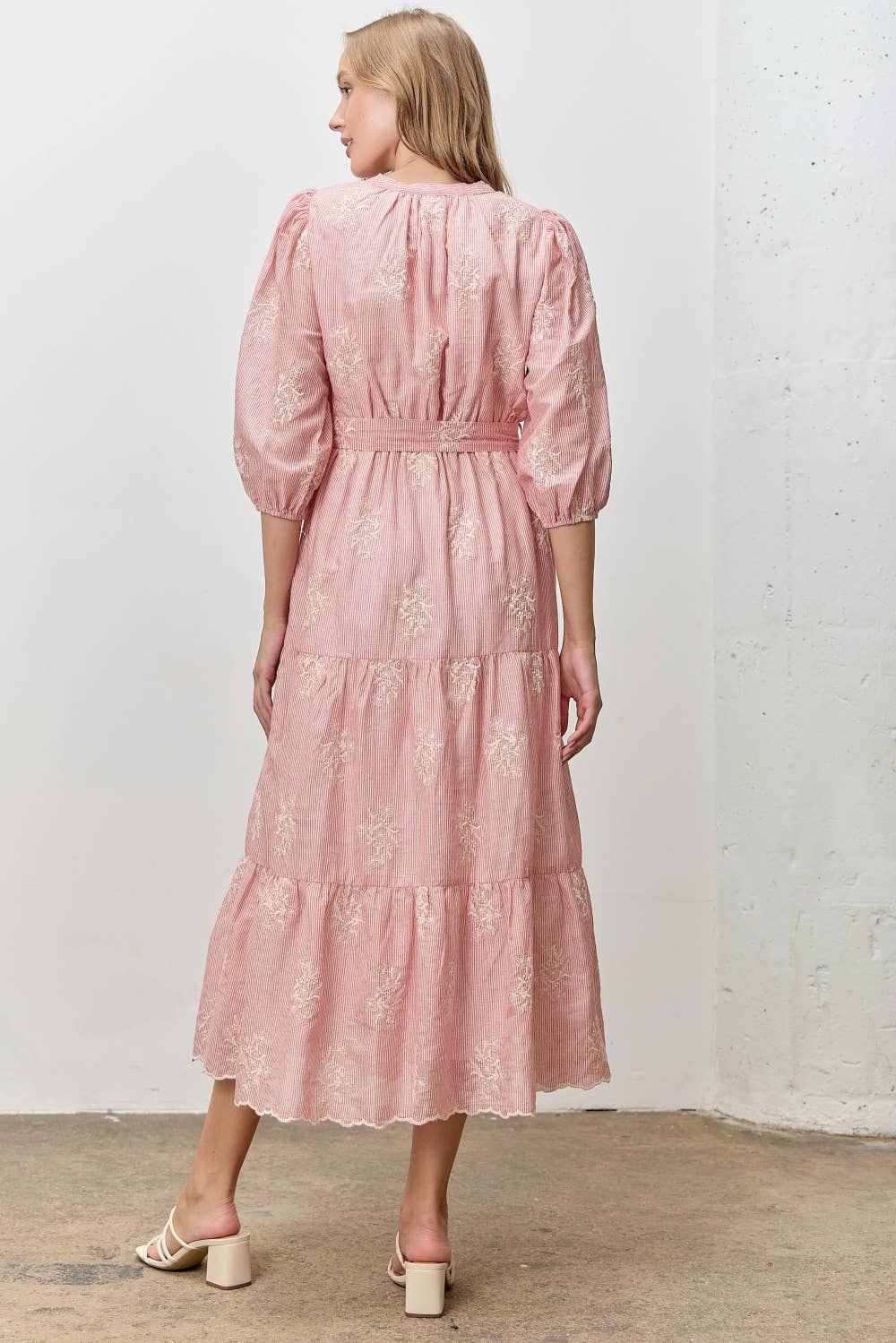 Petals & Stripes Midi Dress