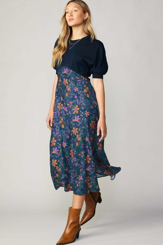 Camille Knit Woven Dress