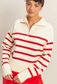 Stripe Half-Zip Sweater