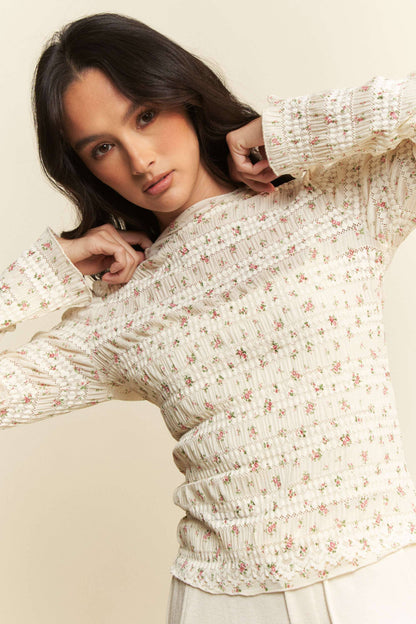 Floral Long Sleeve Knit Top