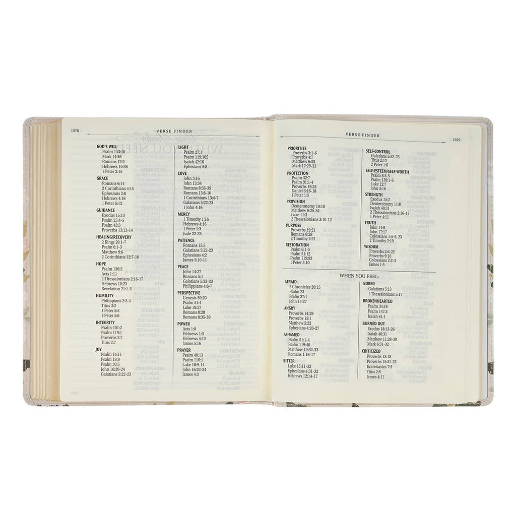 KJV Note-Taking Bible – Floral Ps 91:4