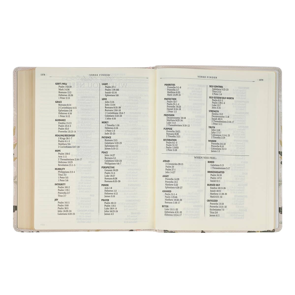 KJV Note-Taking Bible – Floral Faux Leather, Ps 91:4