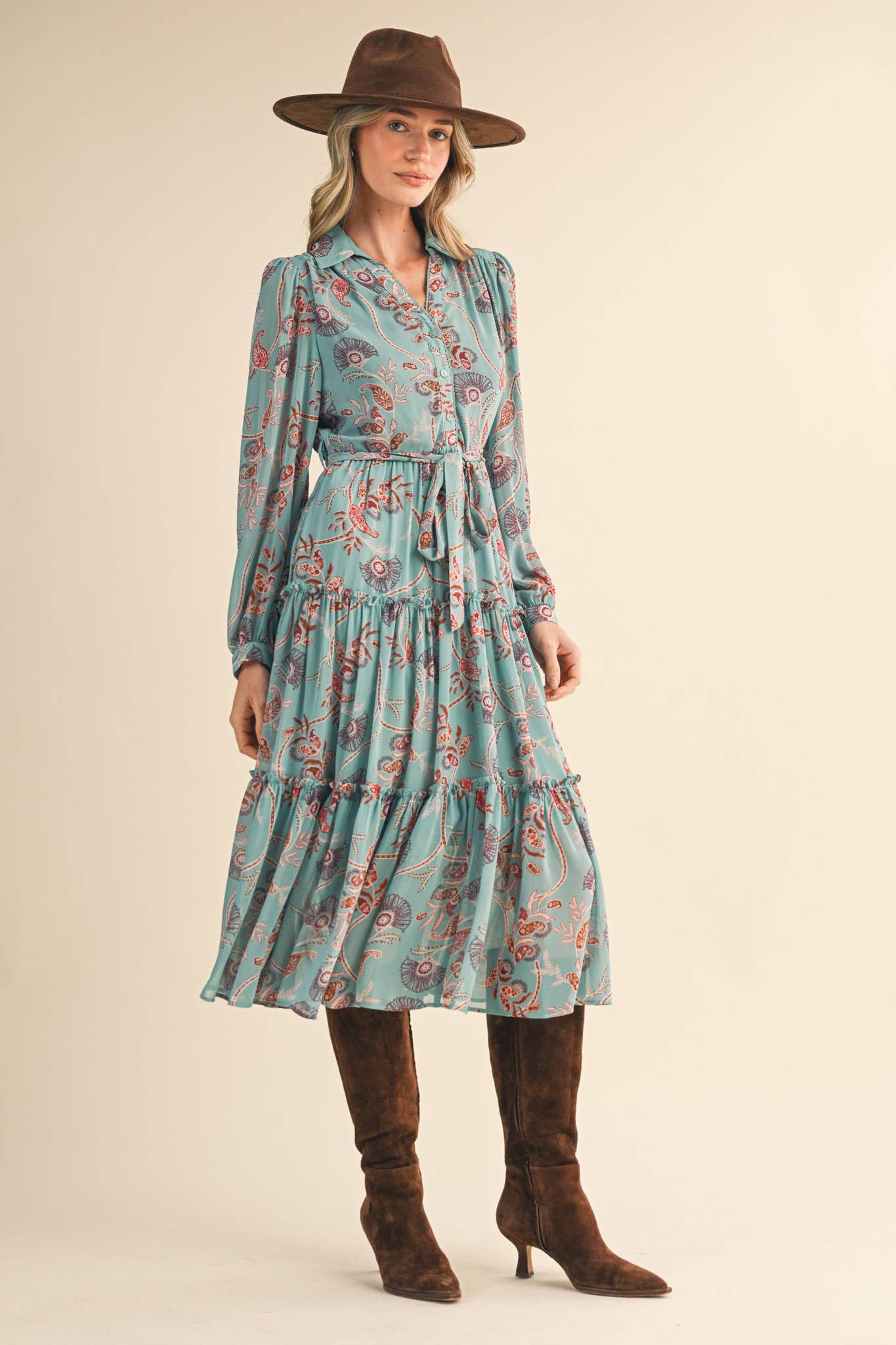 Vale Paisley Midi Dress