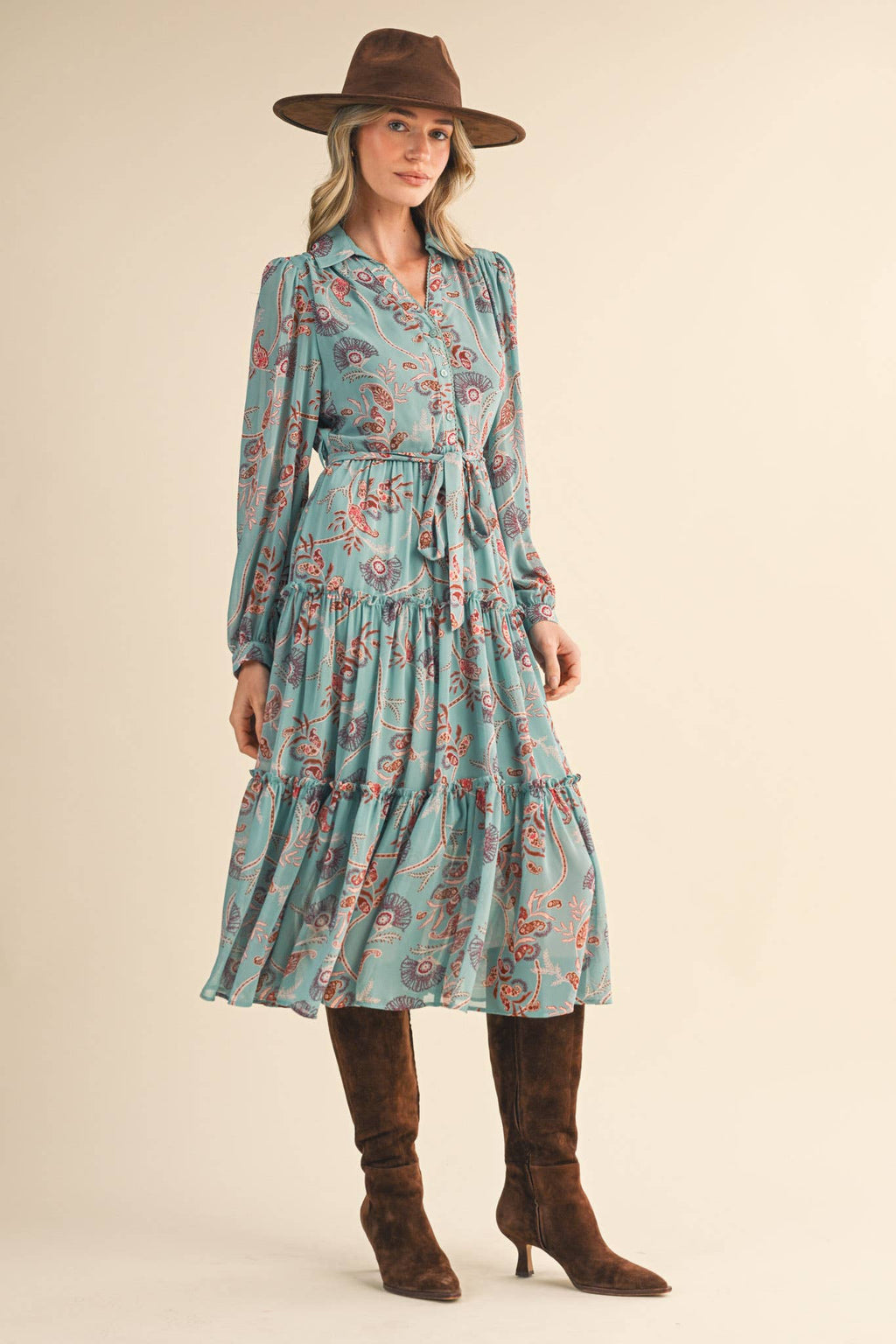 Vale Paisley Midi Dress