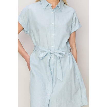 Kylee Pin Striped Chambray Dress