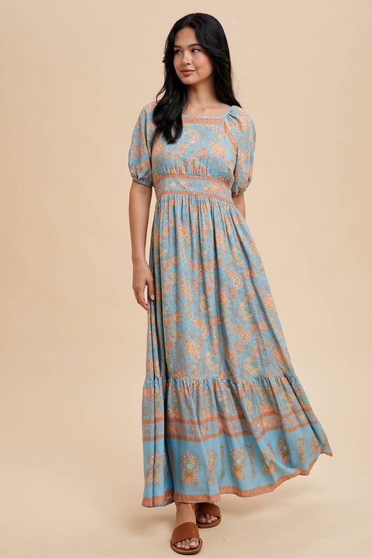 Serenity Border Print Maxi Dress