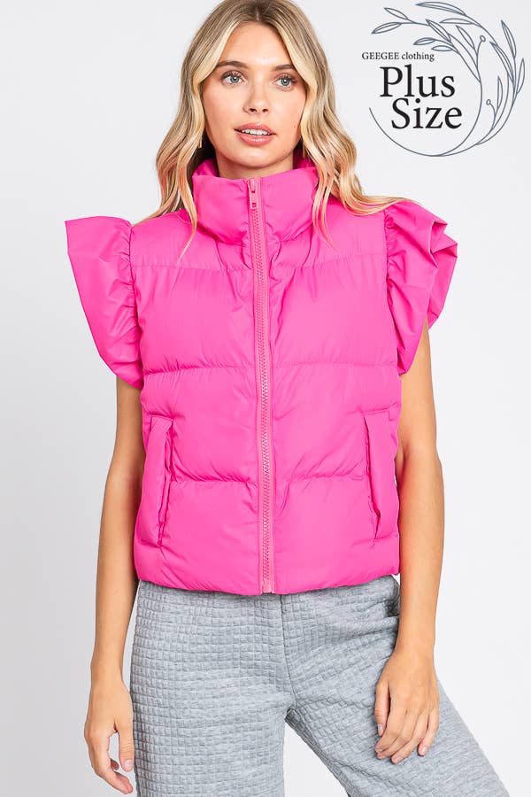 Casey Ruffled Sleeve Puffer Vest