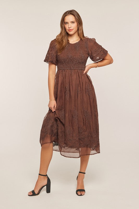 Mandy Smocked Midi Dress